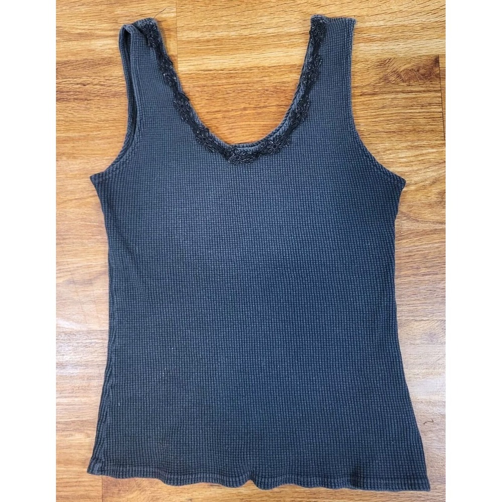 Vtge Off Black‎ Kleids Size Large Textured Tank
